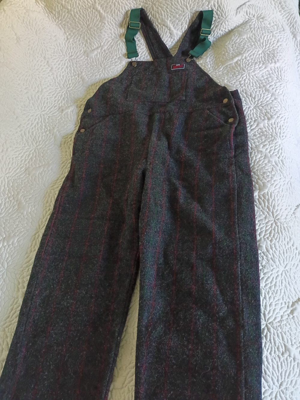 Johnson Woolen Mills Wool Bib Overalls Large